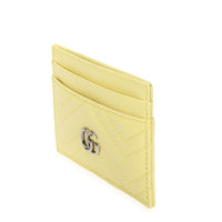 Gucci Pastel Yellow Chevron Leather Marmont Card Case