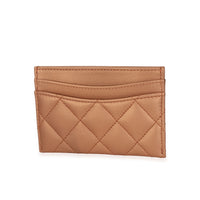 Chanel Bronze Quilted Lambskin Leather Card Holder