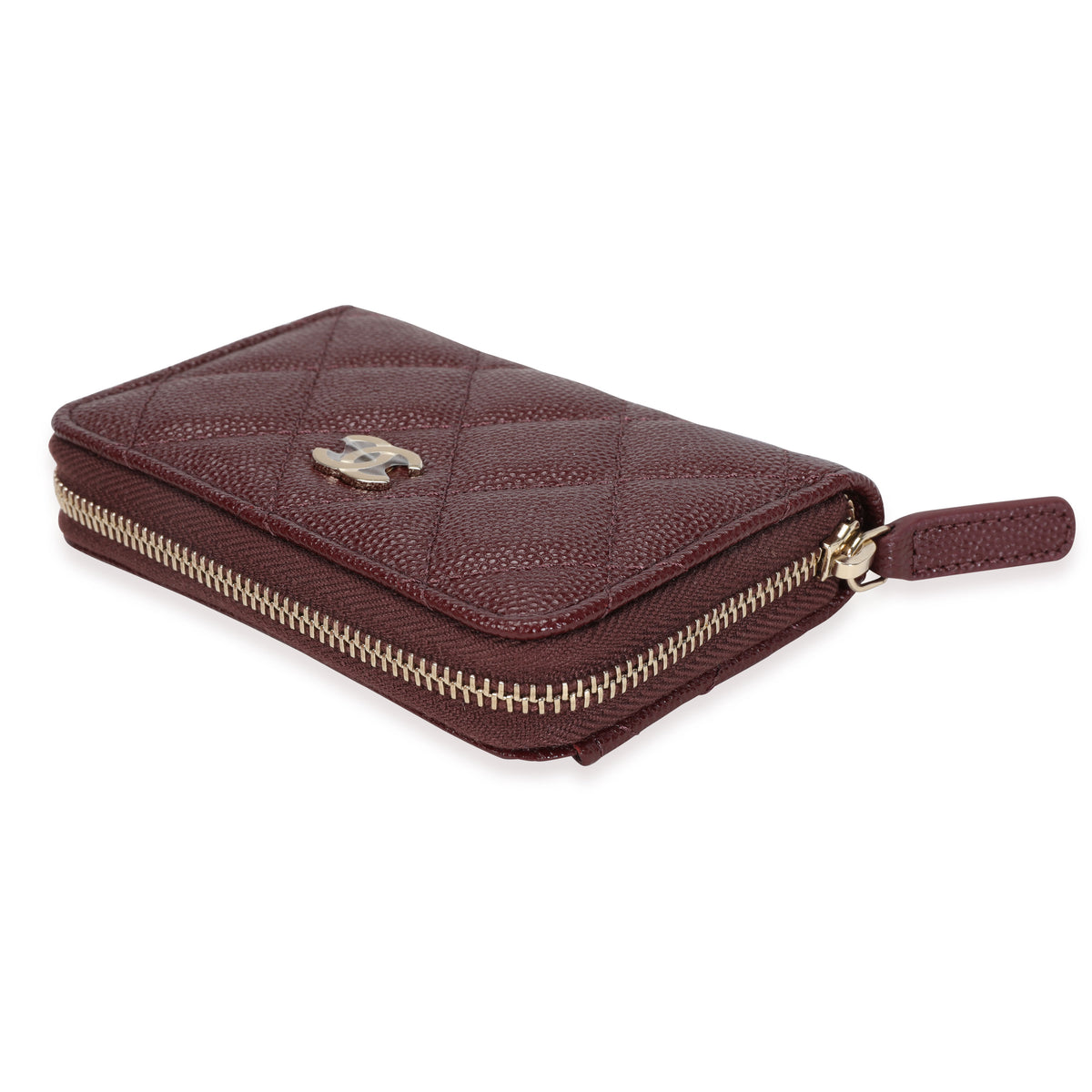 Chanel Burgundy Caviar Leather Classic Zipped Coin Purse