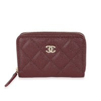 Chanel Burgundy Caviar Leather Classic Zipped Coin Purse