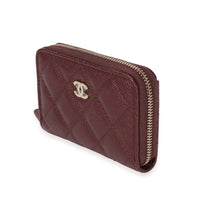 Chanel Burgundy Caviar Leather Classic Zipped Coin Purse