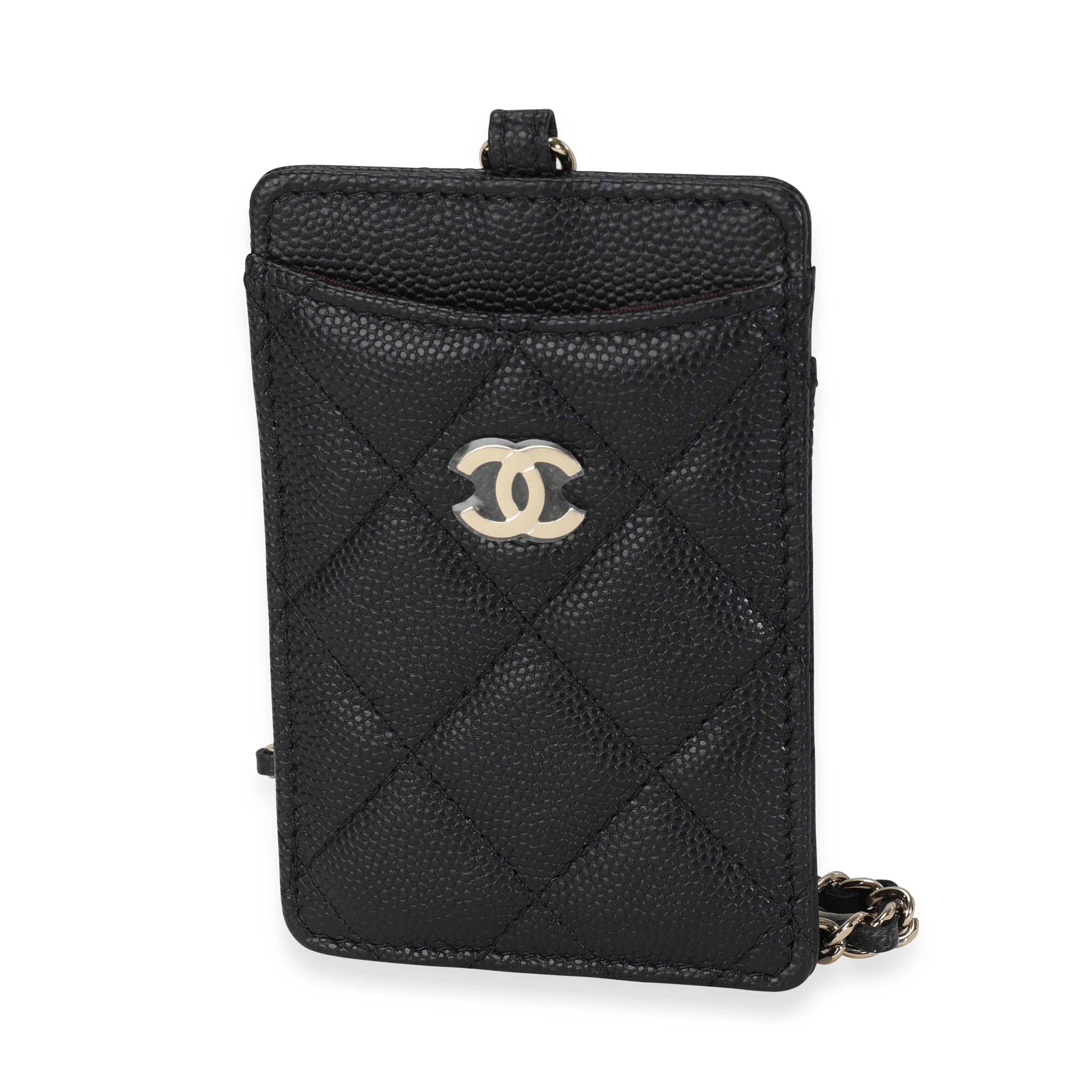 Chanel card holder caviar price sale