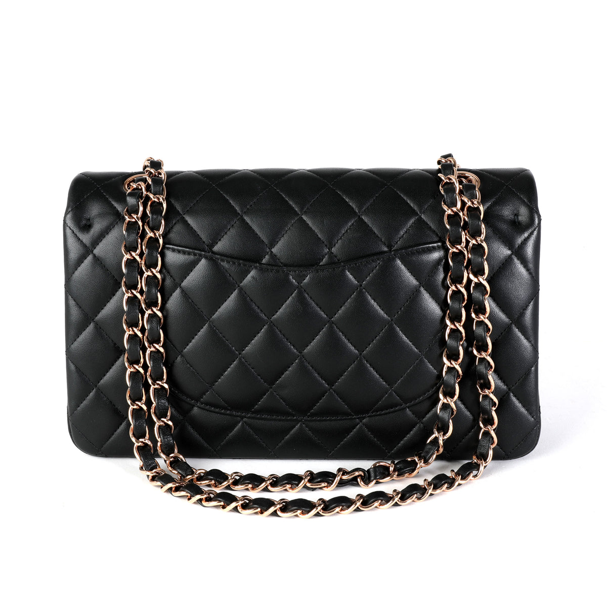 Chanel Black Quilted Lambskin Medium Classic Double Flap Bag RGHW