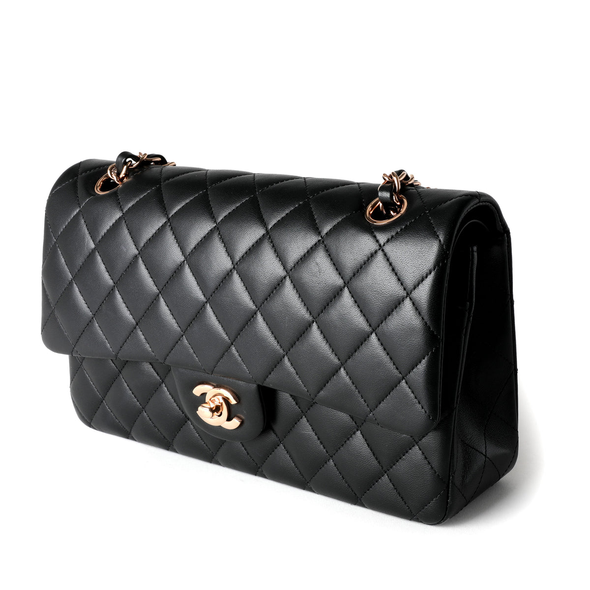 Black Quilted Lambskin Vintage Medium Classic Double Flap Bag