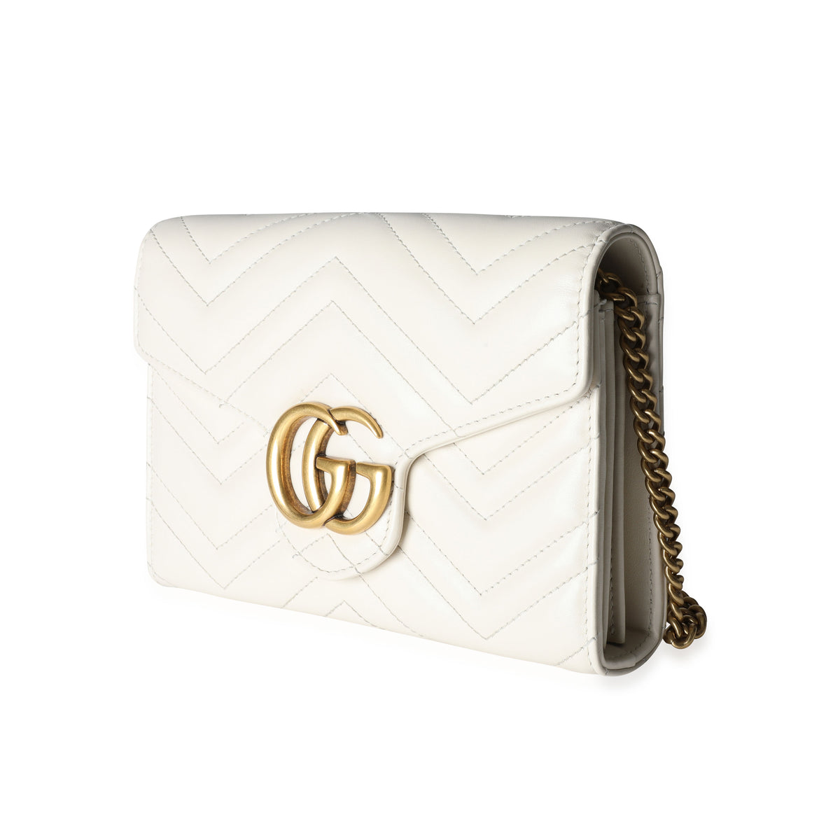 Gucci White Mini GG Marmont Chain Bag for Women