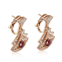 Bvlgari Divas Dream Openwork Ruby & Diamond Earrings in 18k Rose Gold 1.48 Ctw