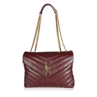 Saint Laurent Rouge Legion Matelassé Y Leather Medium Loulou Bag