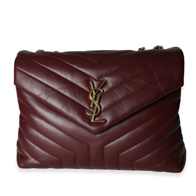 Saint Laurent Rouge Legion Matelassé Y Leather Medium Loulou Bag