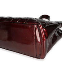 Chanel Burgundy Quilted Patent Leather Grand Shopping Tote