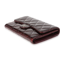 Chanel Burgundy Quilted Patent Leather Medium Flap Wallet