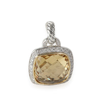 David Yurman Albion Citrine Diamond Pendant Enhancer, 18k Gold/Sterling 0.32 CT