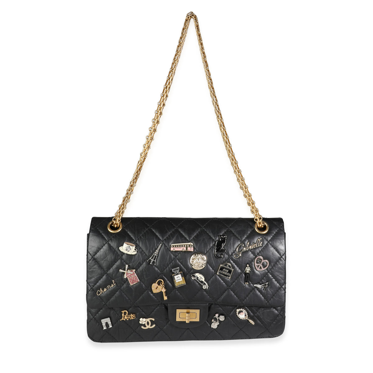 Chanel Black Quilted Calfskin Lucky Charms Reissue 2.55 226 Flap Bag, myGemma