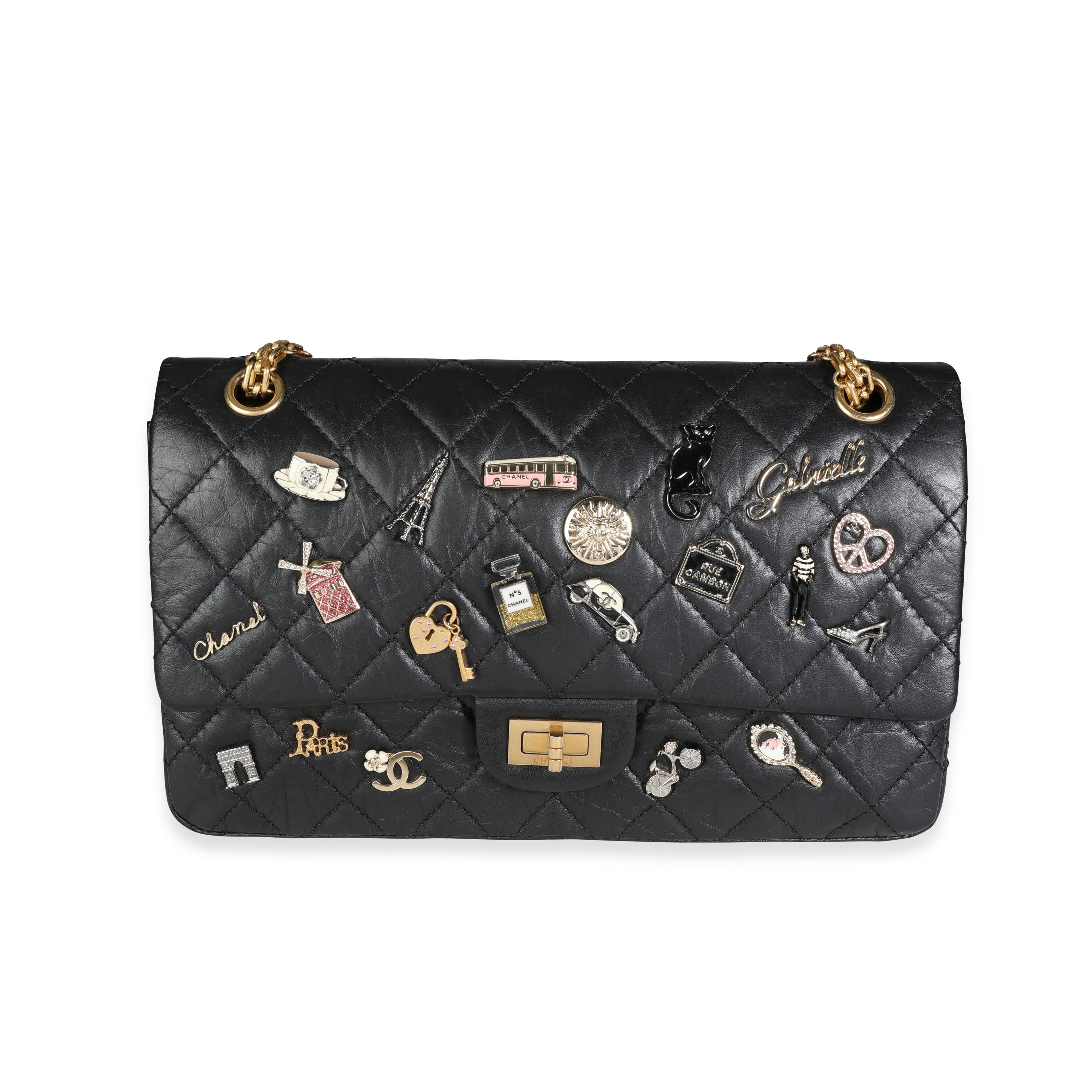 Chanel Black Quilted Calfskin Lucky Charms Reissue 2.55 226 Flap
