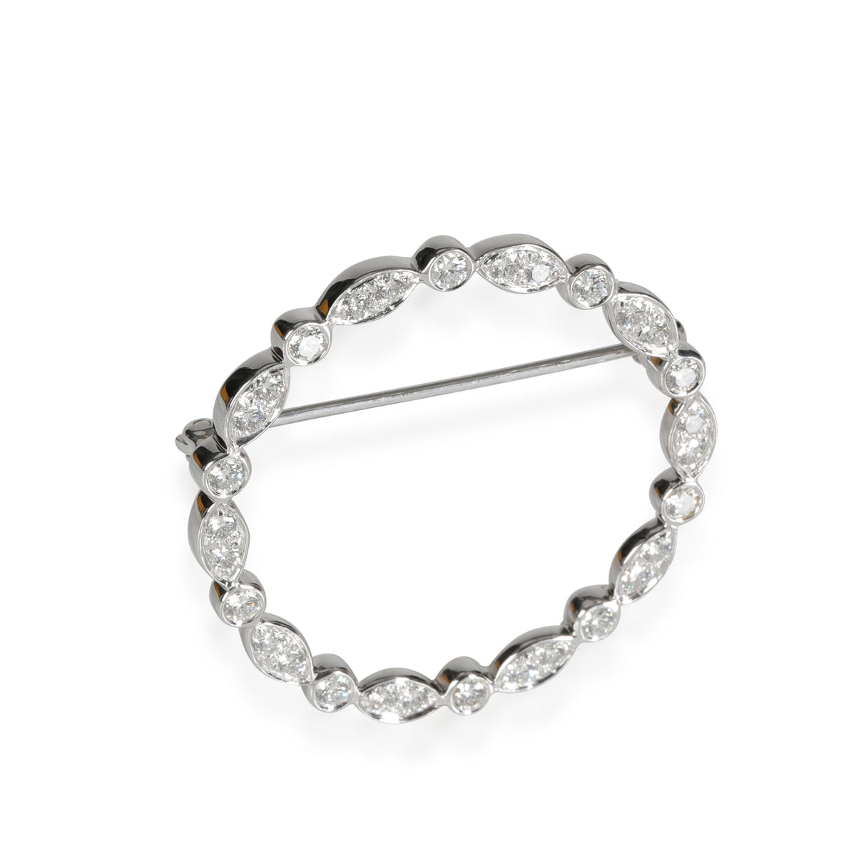 Tiffany & Co. Diamond Circle Brooch in 950 Platinum 1 CTW