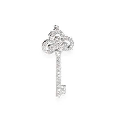 Tiffany & Co. Keys Diamond Fleur De Lis Pendant in 950 Platinum 0.5 CTW