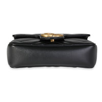 Gucci Black Matelassé Leather GG Marmont Super Mini Shoulder Bag