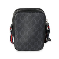 Gucci Black GG Supreme and Web Messenger Bag