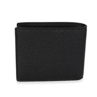 Versace Black & Lemon Medusa Print Grained Leather Bifold Wallet