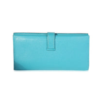 Hermès Bleu Paon Chévre Mysore Bearn Wallet GHW