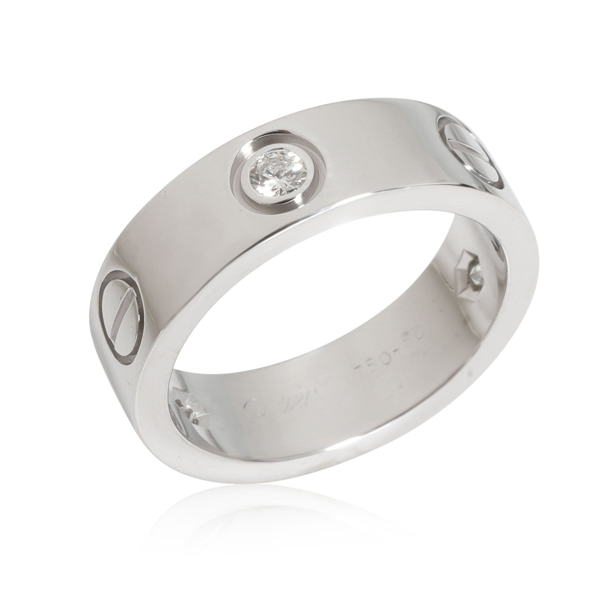 Cartier LOVE Diamond Ring in 18k White Gold 0.22 CTW