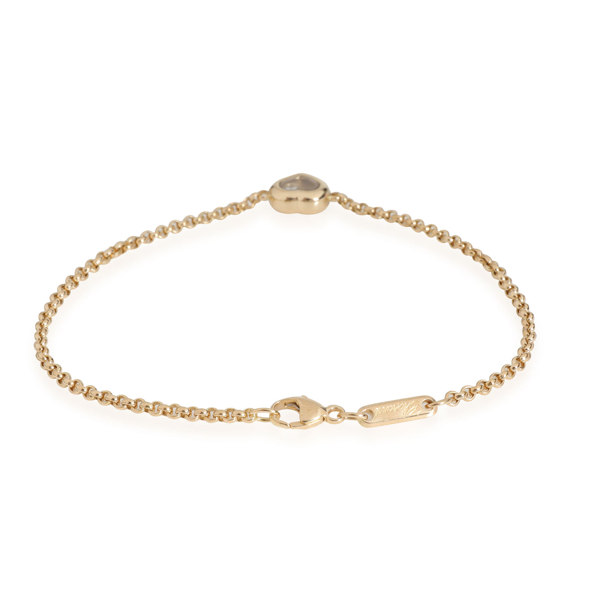 Chopard Happy Diamond Heart Bracelet in 18k Yellow Gold 0.05 CTW