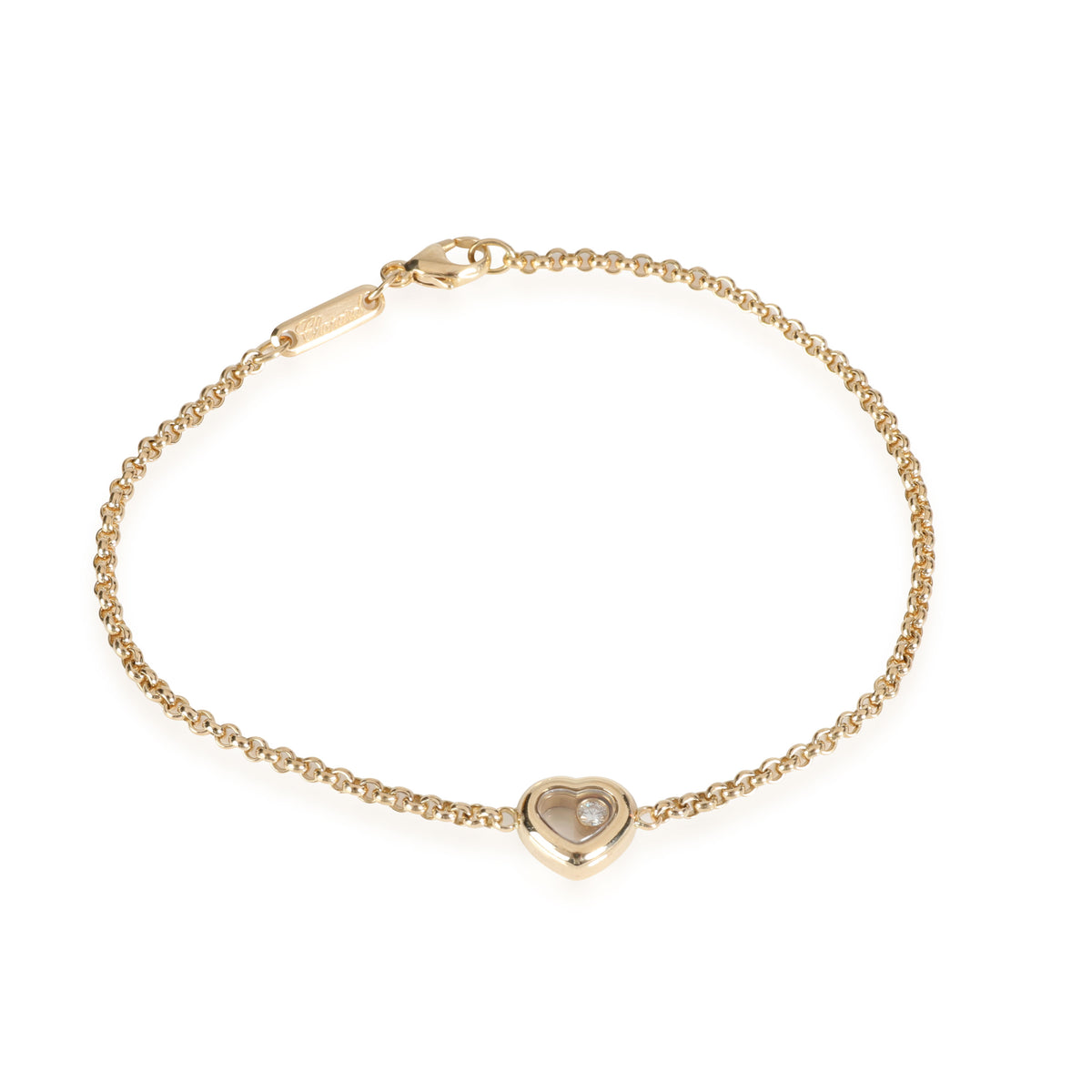 Chopard Happy Diamond Heart Bracelet in 18k Yellow Gold 0.05 CTW