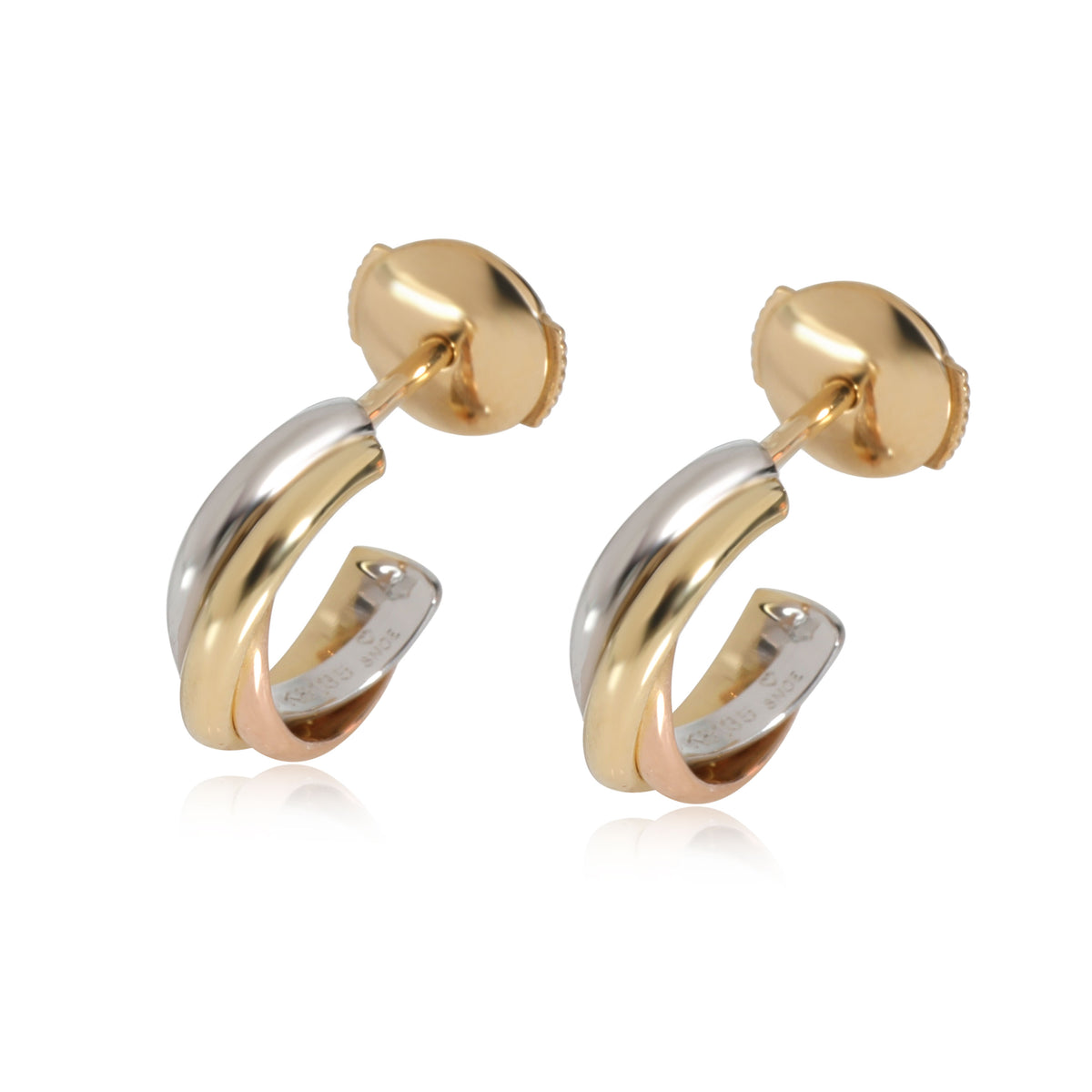 Cartier Trinity Hoop Earring in 18K 3 Tone Gold