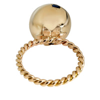 Sapphire Dome Ring Braided Band in 14k Yellow Gold