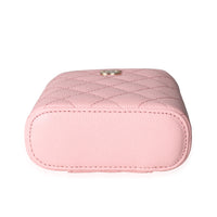 Chanel Pink Quilted Caviar Small Vertical Vanity Case