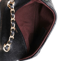 Chanel Black Quilted Caviar Classic Mini Chain Belt Bag