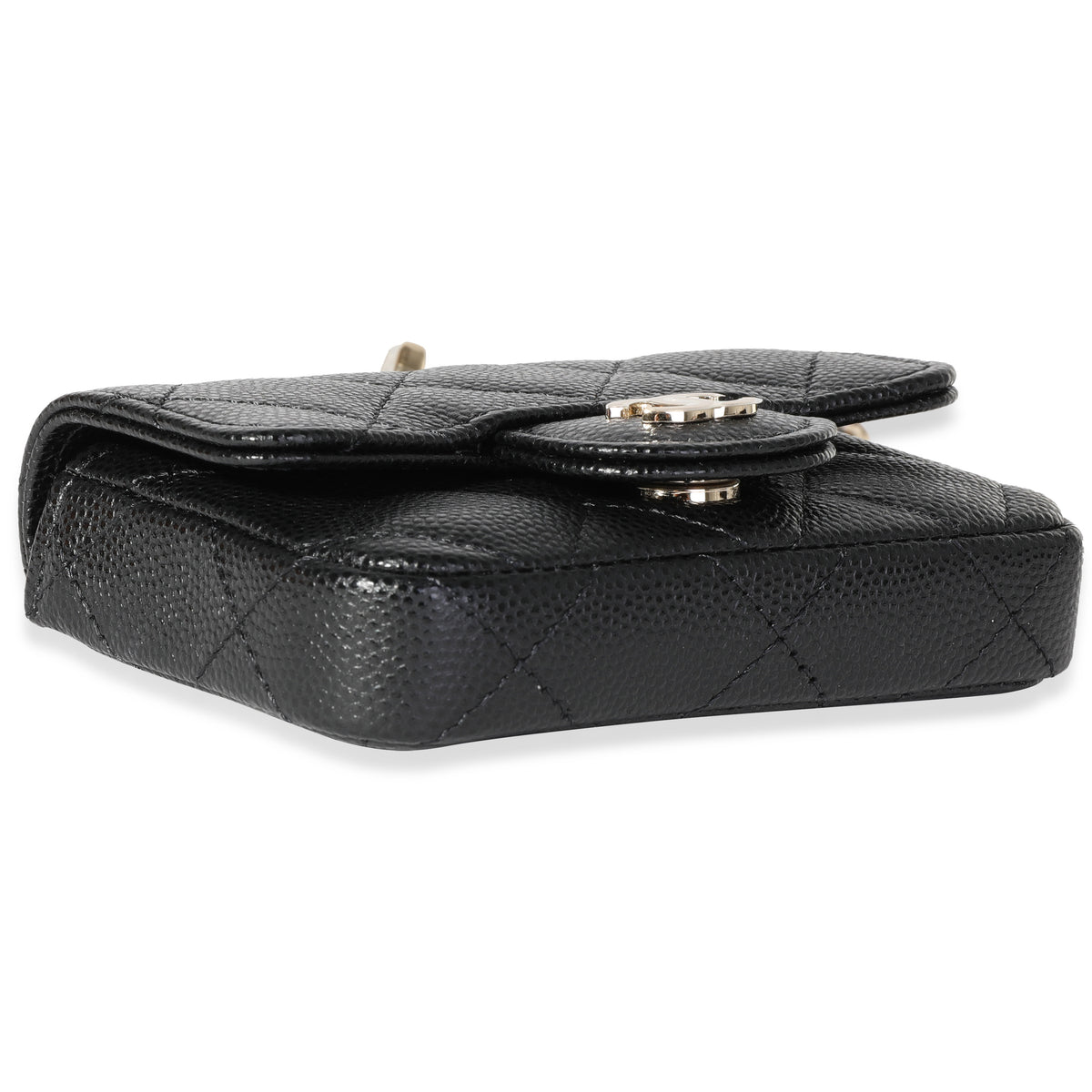 Chanel Black Quilted Caviar Classic Mini Chain Belt Bag