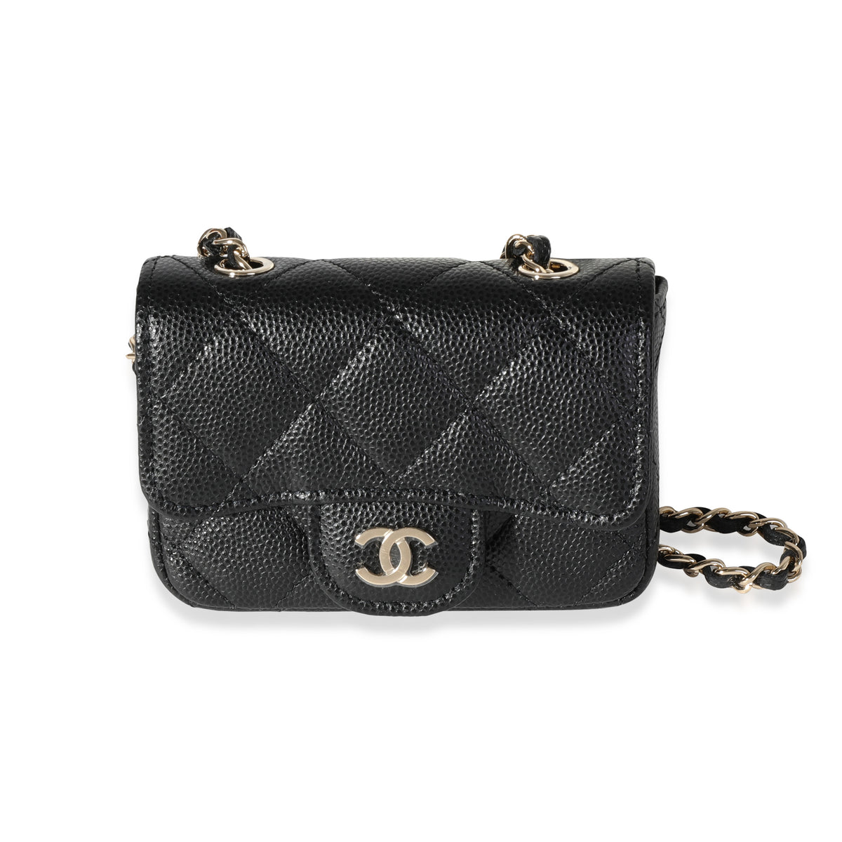 Chanel Black Quilted Caviar Classic Mini Chain Belt Bag, myGemma, QA
