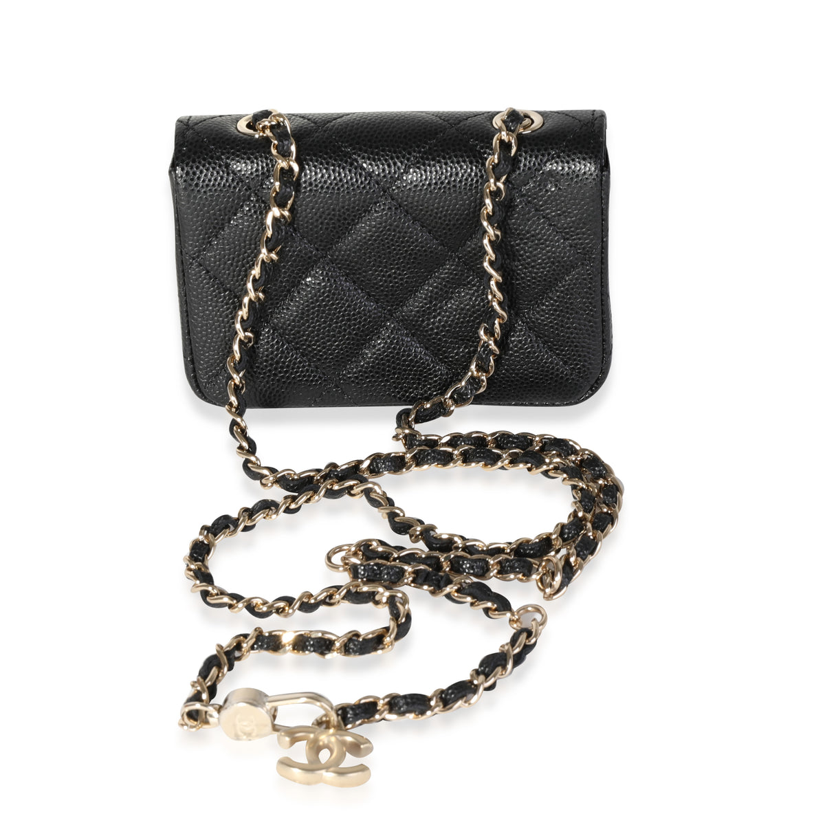CHANEL Caviar Quilted Mini Square Flap Bag Black, FASHIONPHILE