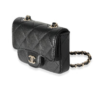 Chanel Black Quilted Caviar Classic Mini Chain Belt Bag