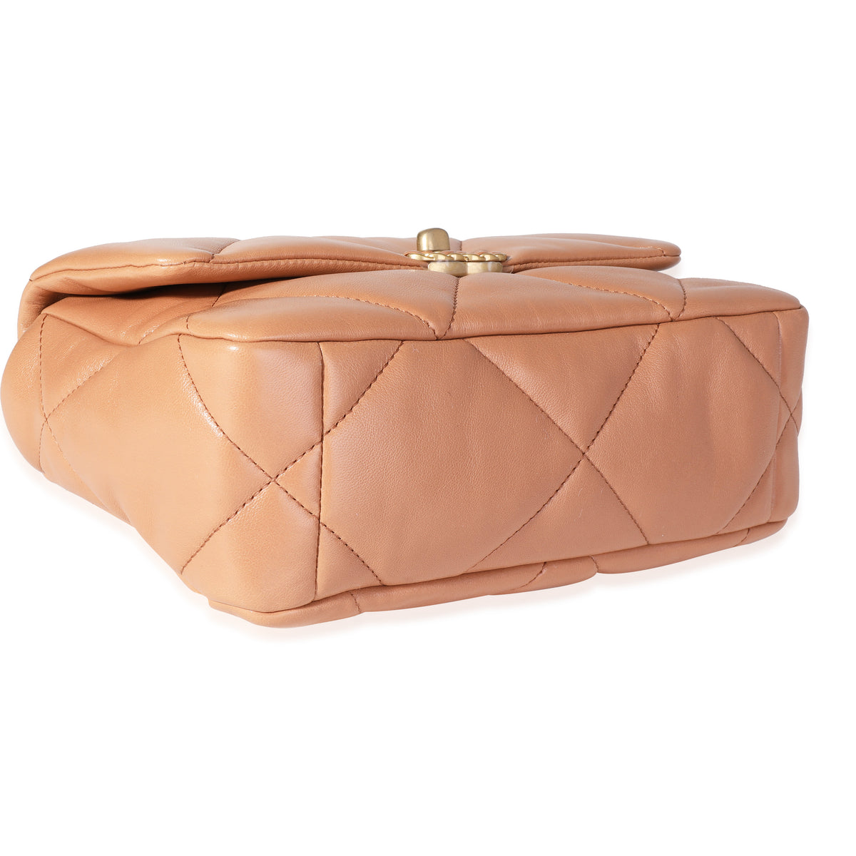Chanel Tan Quilted Lambskin Medium Chanel 19 Bag