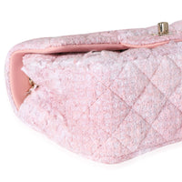 Chanel Pink & White Tweed Mini Rectangle Classic Flap