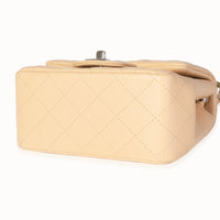 Chanel Beige Quilted Lambskin Mini Square Classic Flap Bag