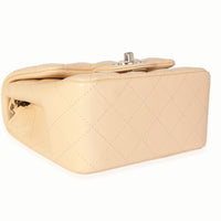 Chanel Beige Quilted Lambskin Mini Square Classic Flap Bag