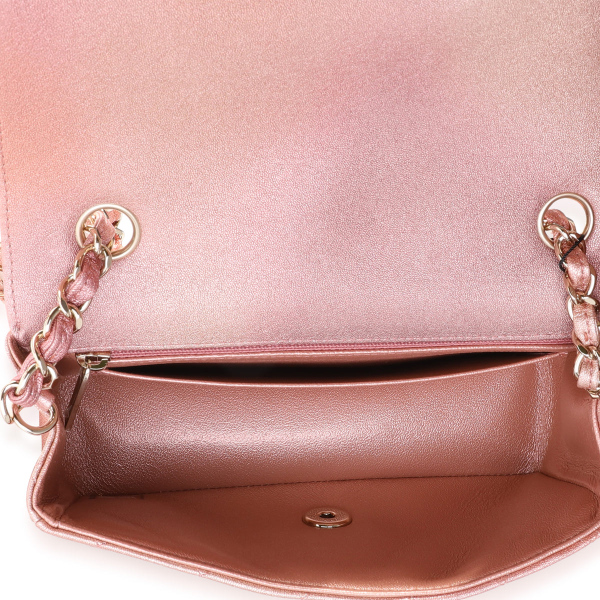 Chanel Metallic Rose Gold Ombré Classic Rectangular Mini Flap Bag