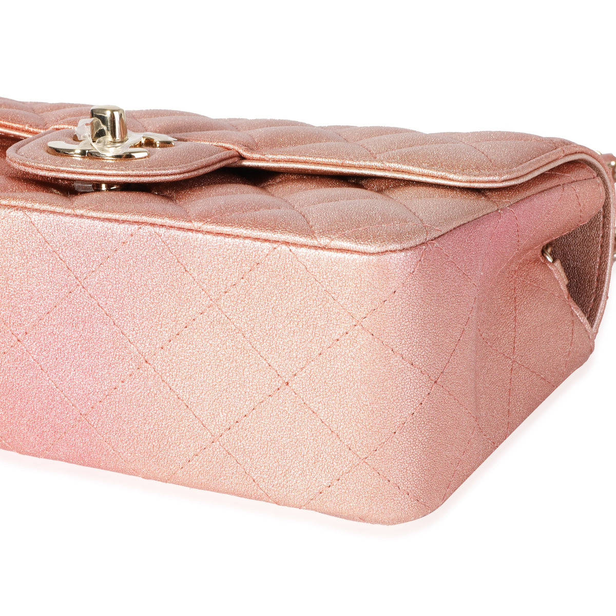 Chanel Metallic Rose Gold Ombré Classic Rectangular Mini Flap Bag