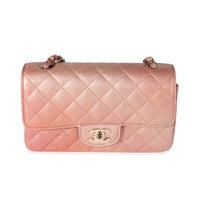 Chanel Metallic Rose Gold Ombré Classic Rectangular Mini Flap Bag