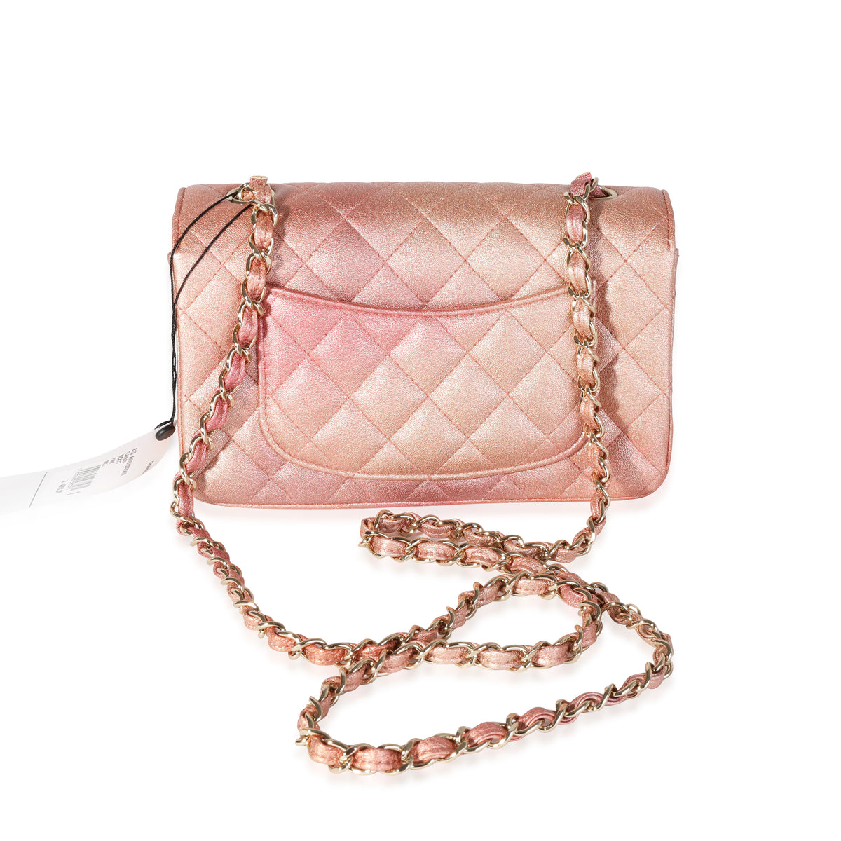 Chanel Metallic Pink Quilted Pixel Effect Calfskin Leather Classic Medium  Double Flap Bag  Yoogis Closet