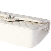 Chanel White Quilted Caviar Medium Classic Double Flap Bag