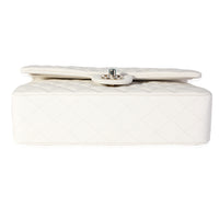 Chanel White Quilted Caviar Medium Classic Double Flap Bag