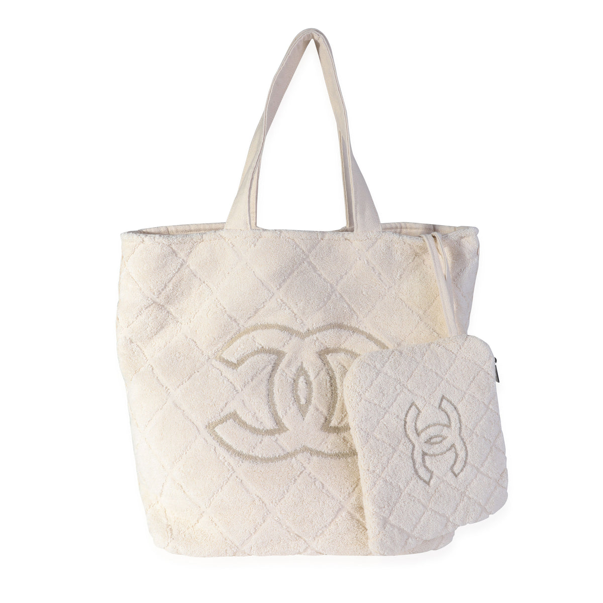Chanel Cream Terry Beach Tote with Towel and Pouch myGemma