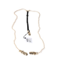 Chanel Black Calfskin & Glass Pearls Suspenders