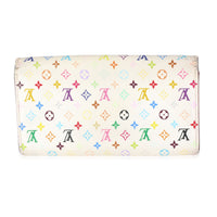 Louis Vuitton x Takashi Murakami White Monogram Multicolore Canvas Sarah Wallet