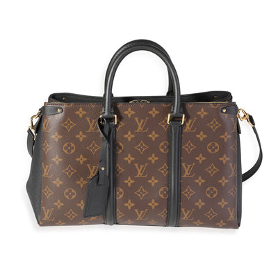 Louis Vuitton Black Leather & Monogram Canvas Soufflot MM