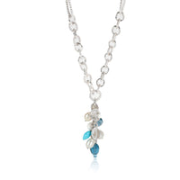 David Yurman Briola Mixed Gemstones Cluster Necklace in  Sterling Silver