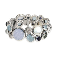 David Yurman Mosaic Mixed Gemstones Bracelet in Sterling Silver 0.20 Ctw Diamond